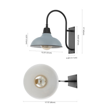 Stanley 12.25" Farmhouse Industrial Indoor/Outdoor Iron LED Gooseneck Arm Outdoor Sconce
